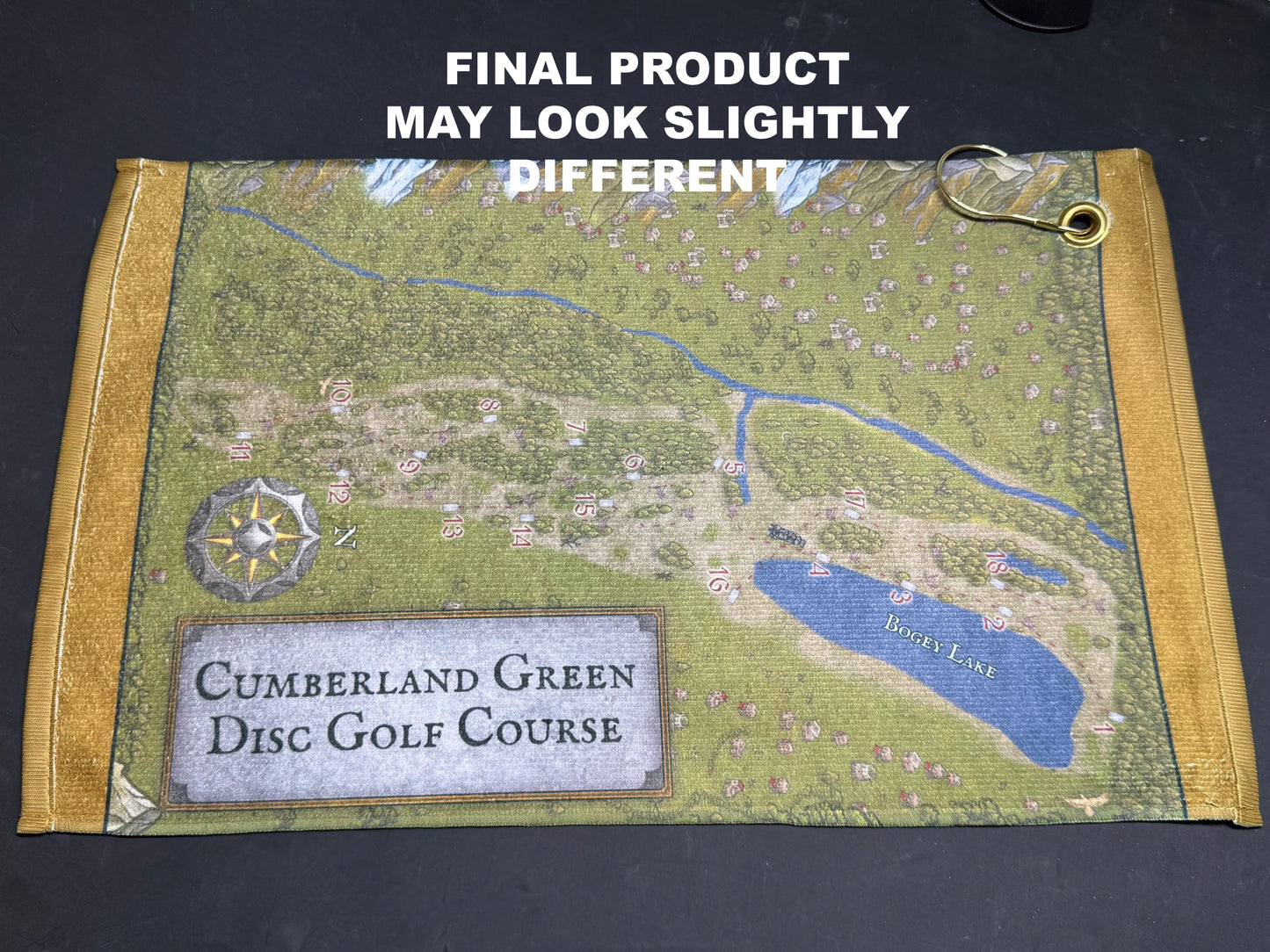 Cumberland Green Map Towel