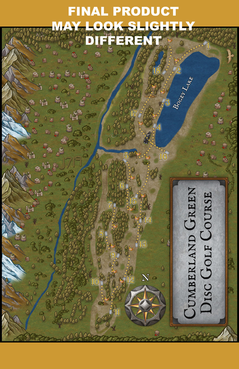 Cumberland Green Map Towel