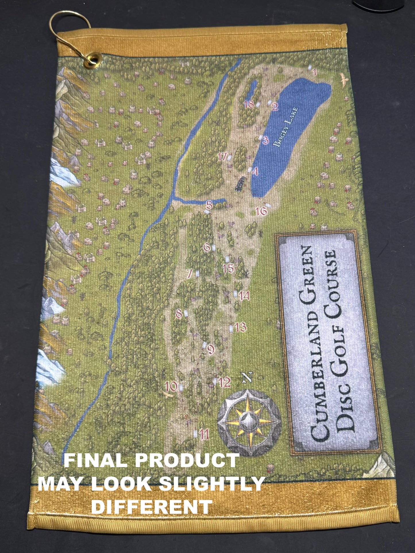 Cumberland Green Map Towel